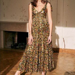 Sézane - Graziella dress - multi colored/gold size (NWT)